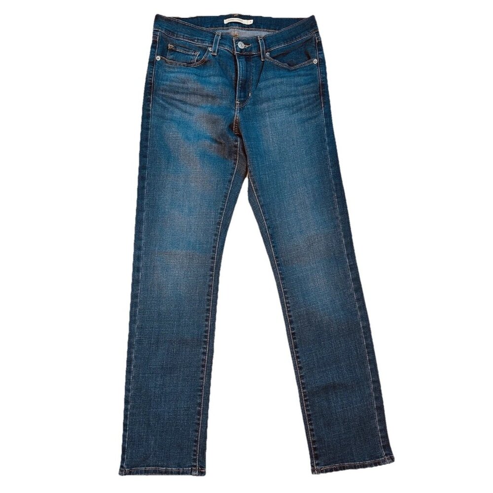 Levis Womens Classic Straight Jeans Sz 4 Medium Wash Mid Rise Stretch Denim